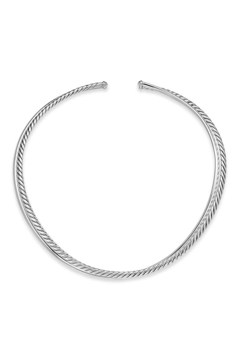Bold Crossover Collar Necklace, Main, color, SILVER