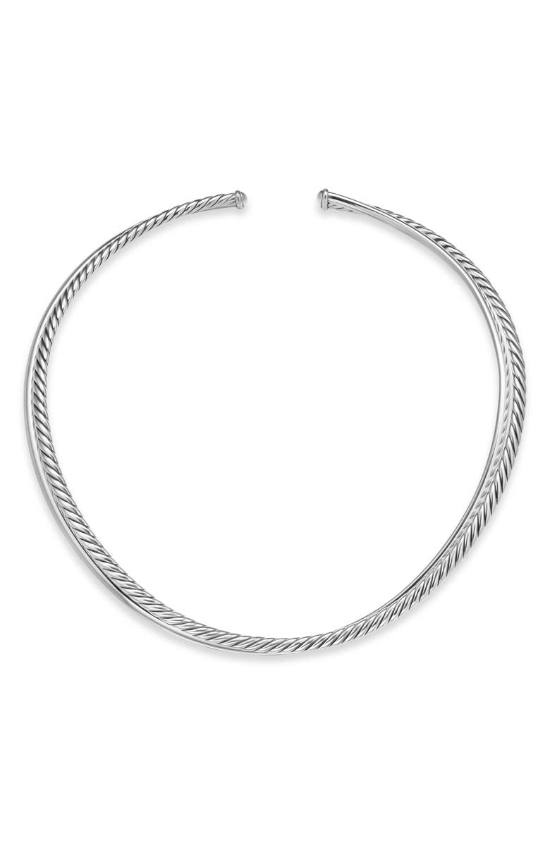 David Yurman Bold Crossover Collar Necklace, Main, color, Silver