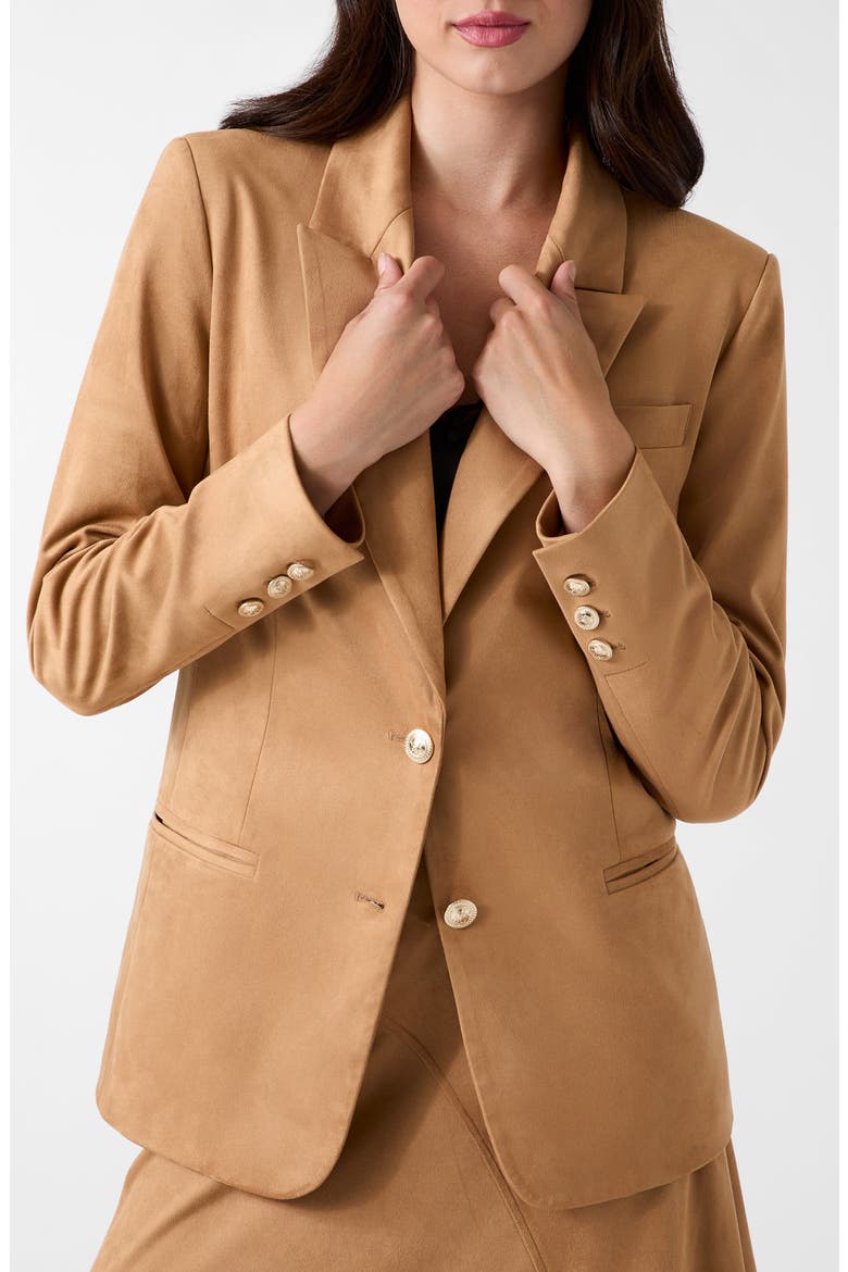 Mia Faux Suede Blazer, Alternate, color, DEEP SAND