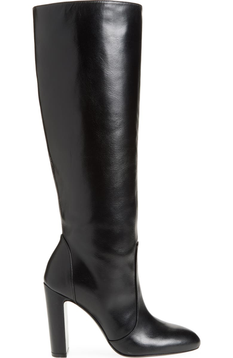 Stuart Weitzman Vida 100 Knee High Leather Boot, Alternate, color, Black