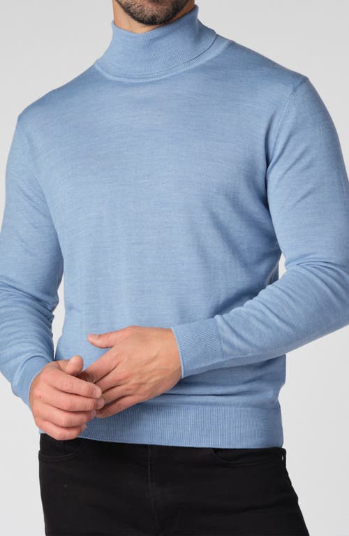 Studio Garnet Los Angeles Lightweight Turtleneck Merino Wool Sweater In Blue