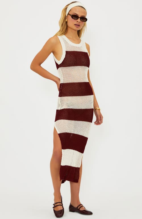 Beach Riot Holly Stripe Sheer Open Knit Cover-up Dress In Multi