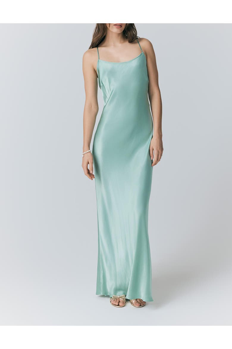 Kallie Satin Maxi Slip Dress, Alternate, color, Pastel Green