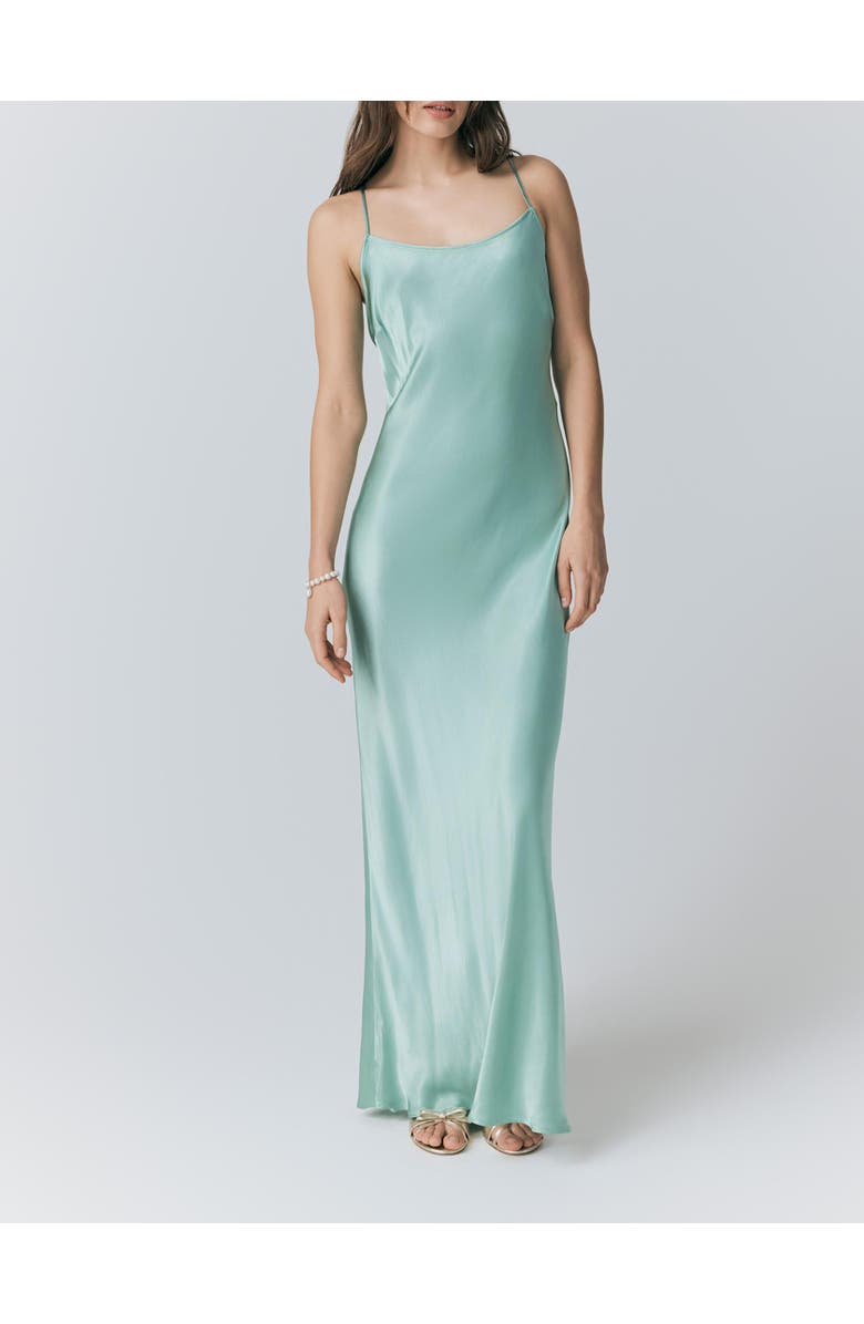 Ghost London Kallie Satin Maxi Slip Dress, Alternate, color, Pastel Green