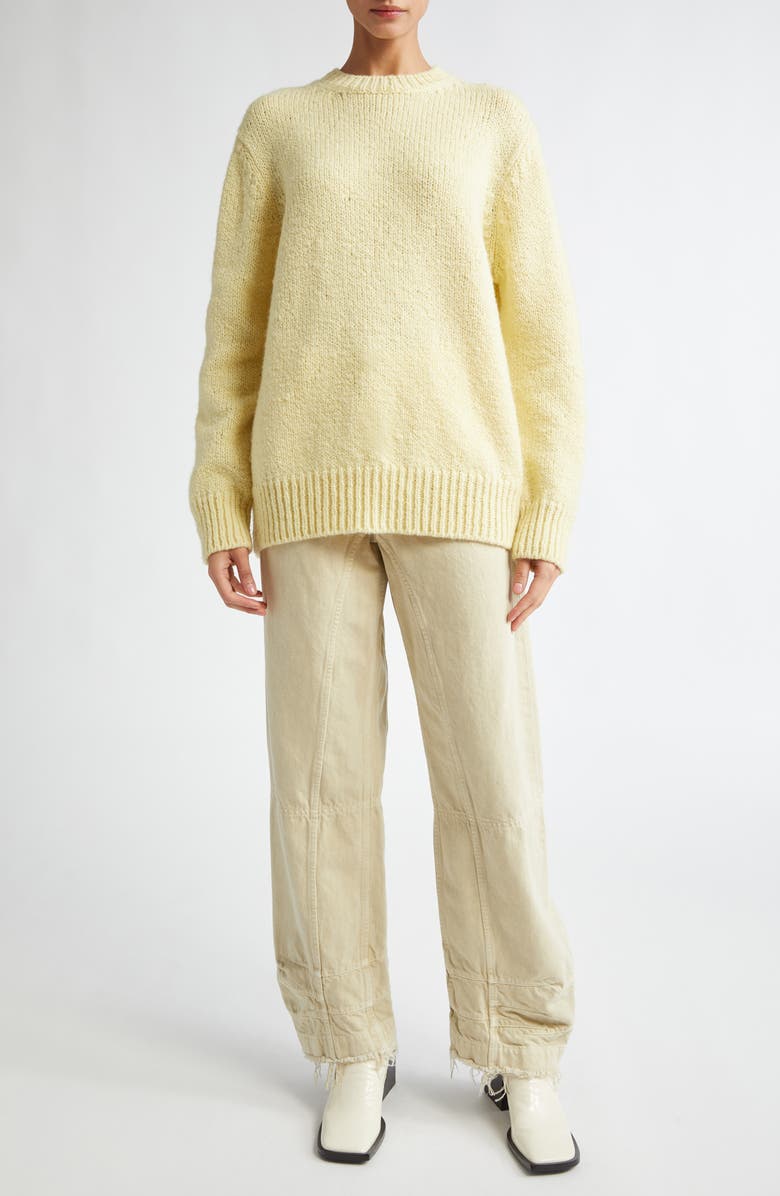 Jil Sander Two-Tone Raw Hem Jeans, Alternate, color, Almond