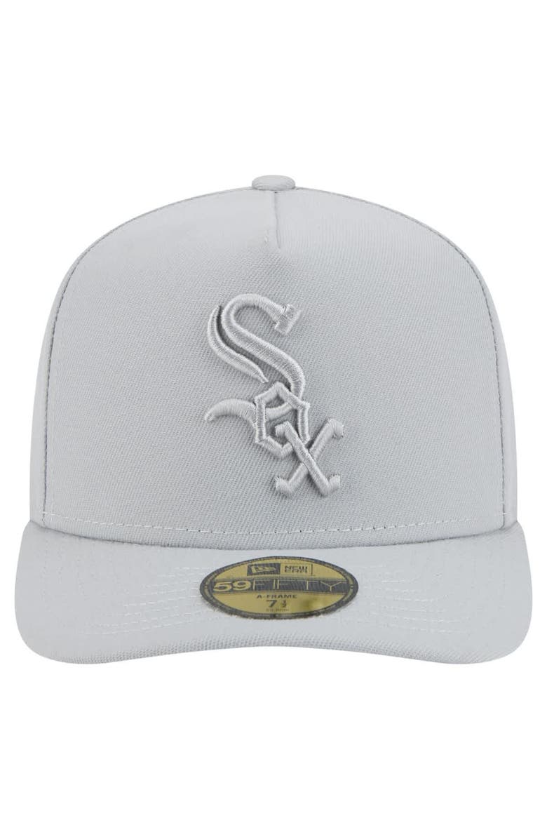 New Era Men's New Era  Gray Chicago White Sox Colorpack A-Frame 59FIFTY Fitted Hat, Alternate, color, 