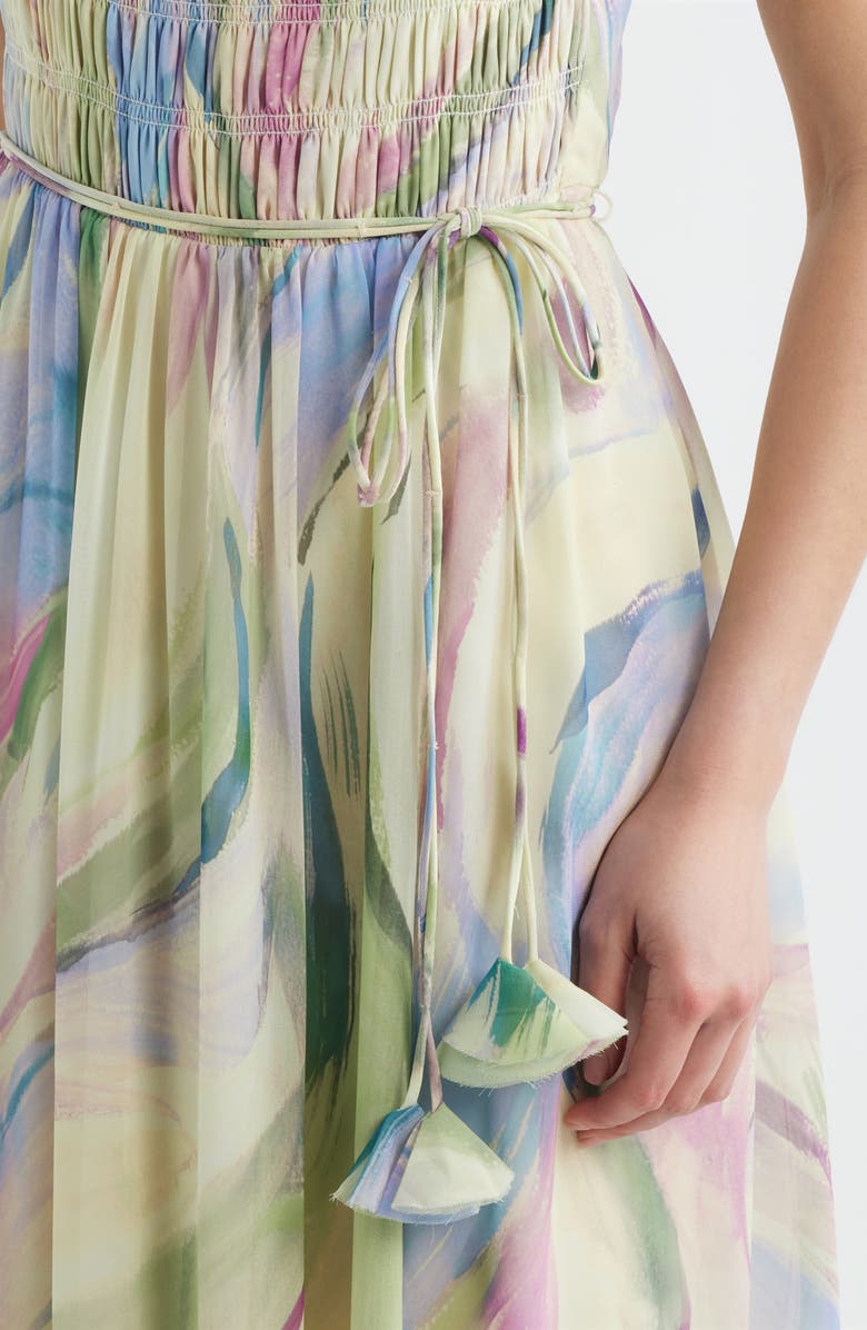 Vince Camuto Abstract Print Chiffon Gown, Alternate, color, Green Mult