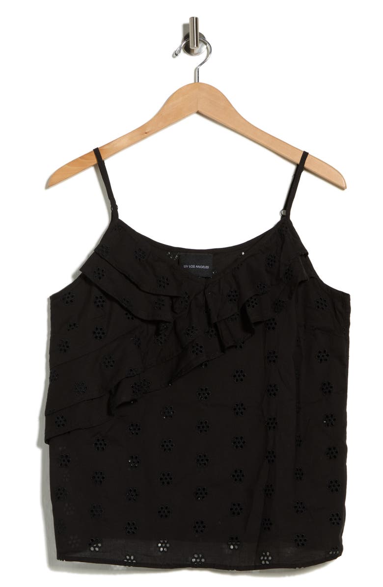 Forgotten Grace Double Ruffle Eyelet Cami, Main, color,