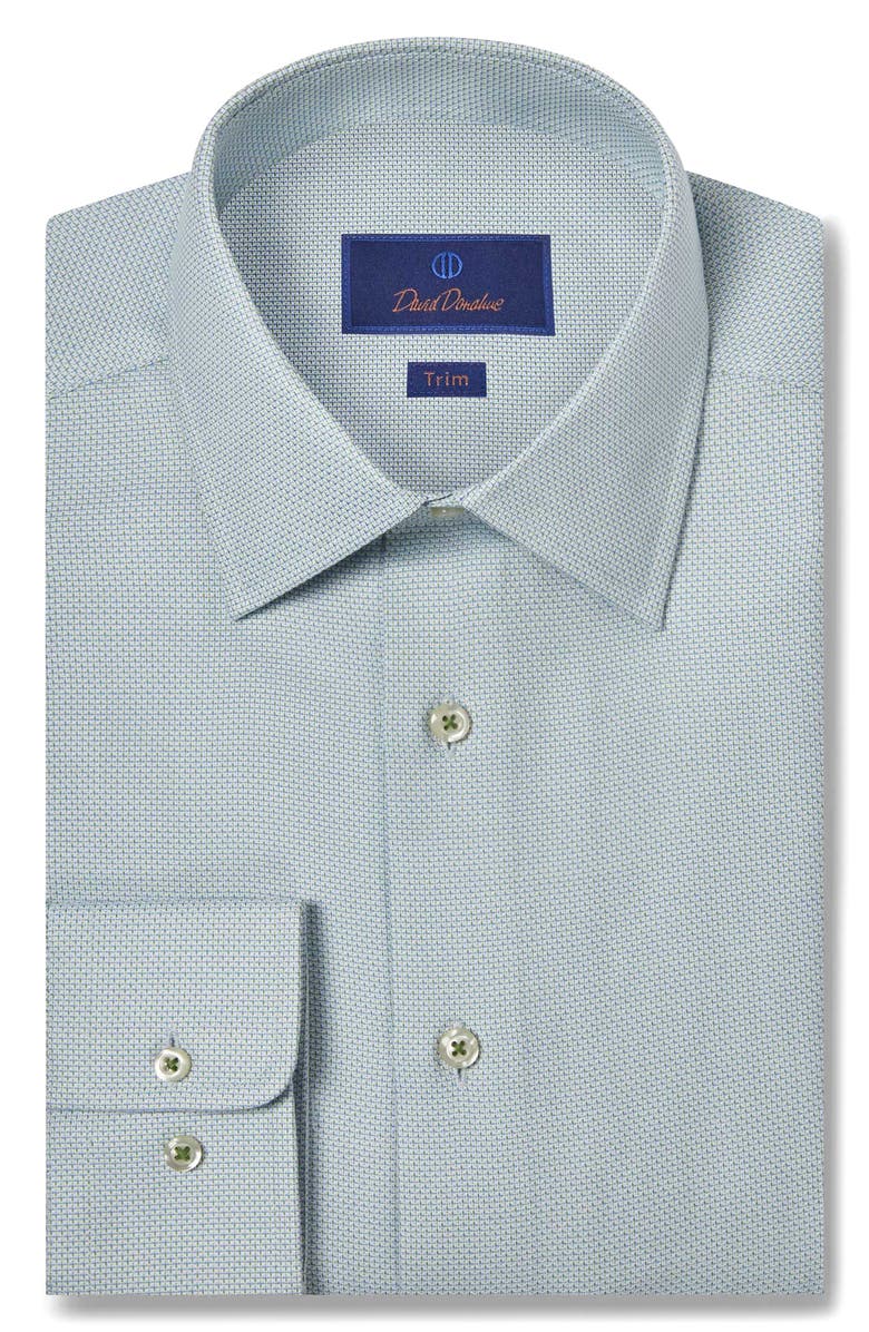 David Donahue Trim Fit Micro Dobby Dress Shirt, Main, color, 