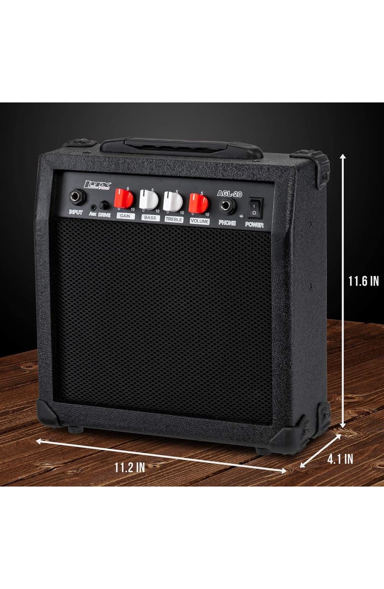 Lyxpro 20 Watt Electric Guitar Amplifier with Headphone Jack, Aux Input & More, Alternate, color, Black