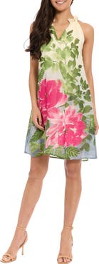 London Times Floral Sleeveless A-Line Minidress