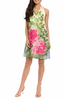 London Times Floral Sleeveless A-Line Minidress
