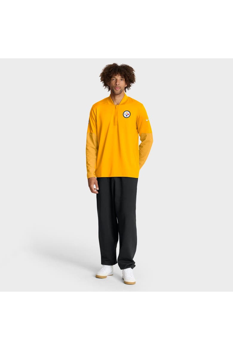 Men's Nike Gold Pittsburgh Steelers Sideline Dri-FIT Half-Zip Pullover, Alternate, color, Gold