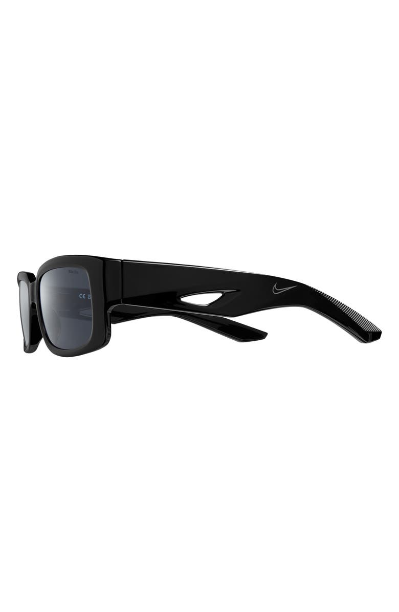 Nike Variant I 56mm Rectangle Sunglasses, Alternate, color, Black / Grey