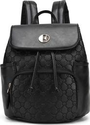 ELLE Compass 10L Vegan Leather Monogram Mini Backpack