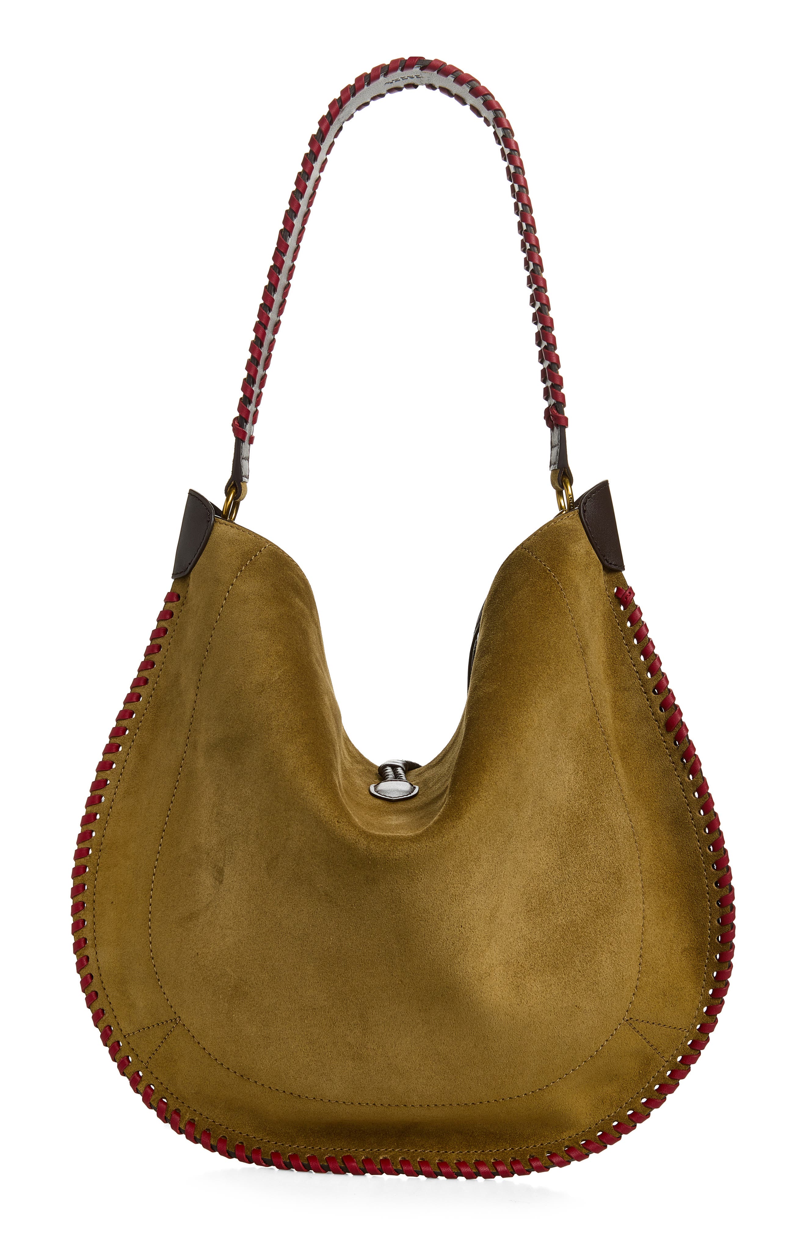 Oskan Soft Hobo Bag, Alternate, color, TAUPE/ CHERRY