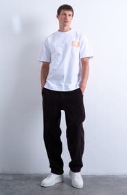 Topman Flat Front Tapered Cotton Corduroy Pants