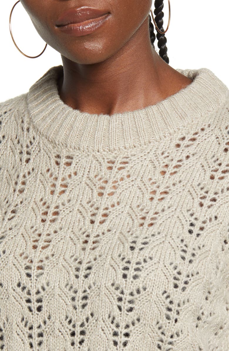 English Factory Pointelle Knit Sweater, Alternate, color, 