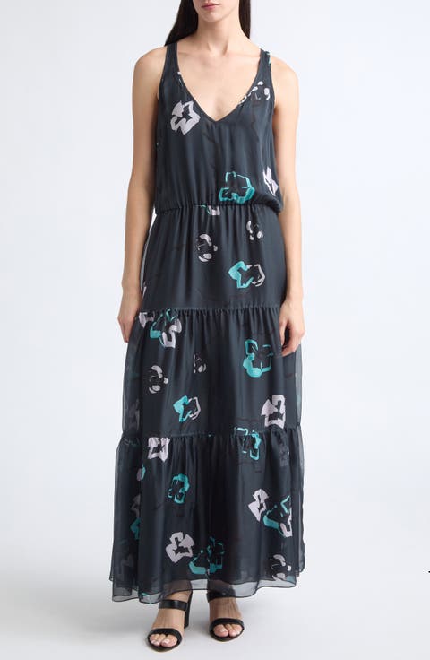 Silk Tiered Midi Dress