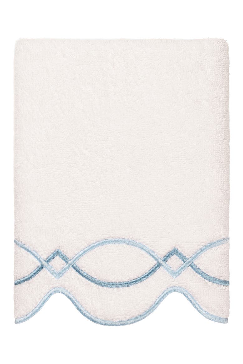 Diamond Chain Scallop 6-Piece Assorted Towels Set, Alternate, color, WHITE/ BLUE
