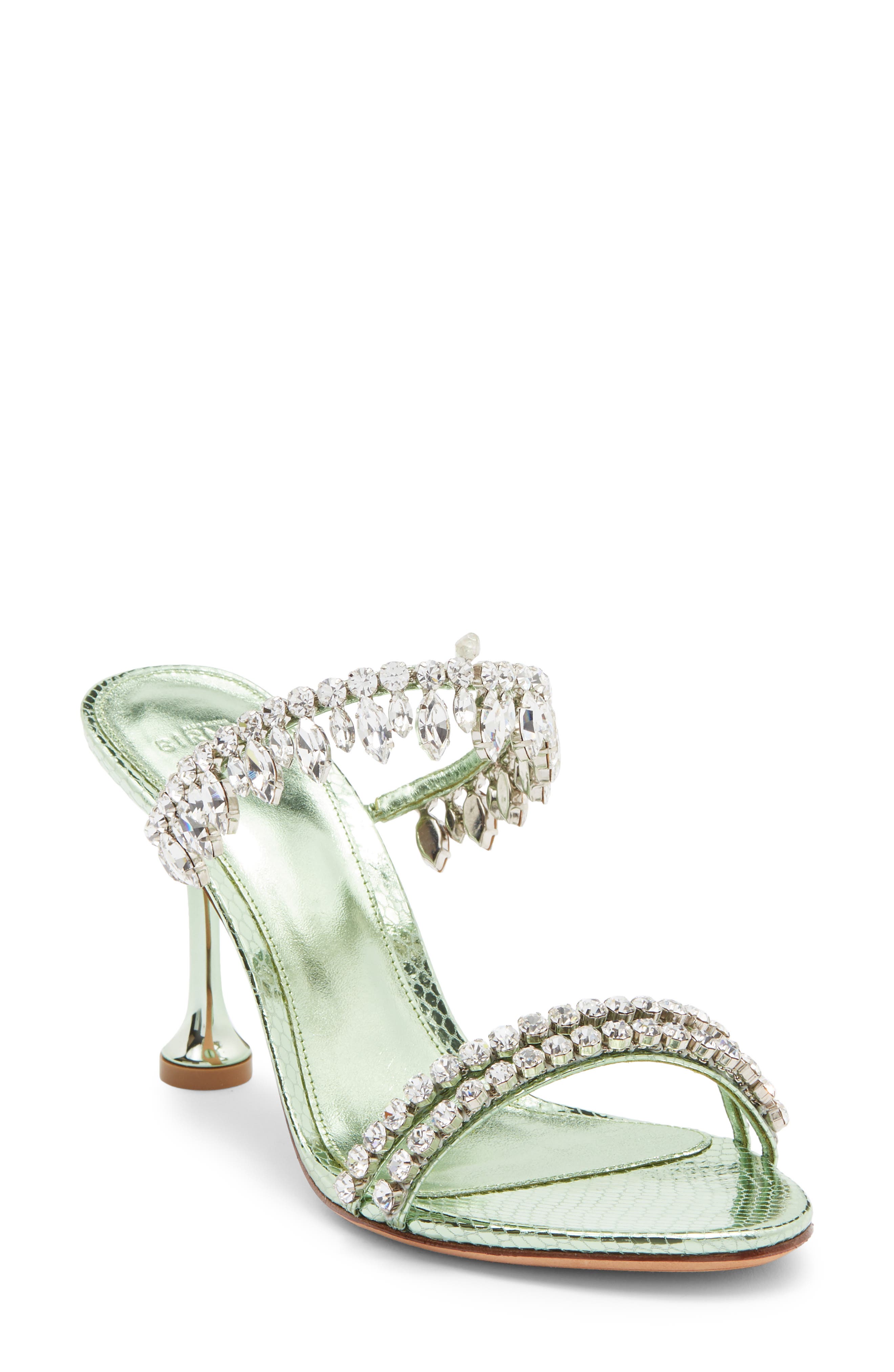 Alexandre Birman Crystal Fringe Sandal, Main, color, Mint