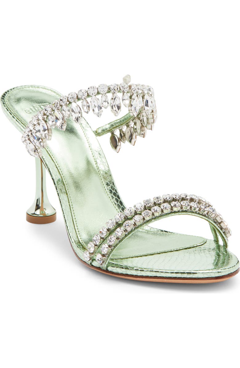 Alexandre Birman Crystal Fringe Sandal, Main, color, Mint