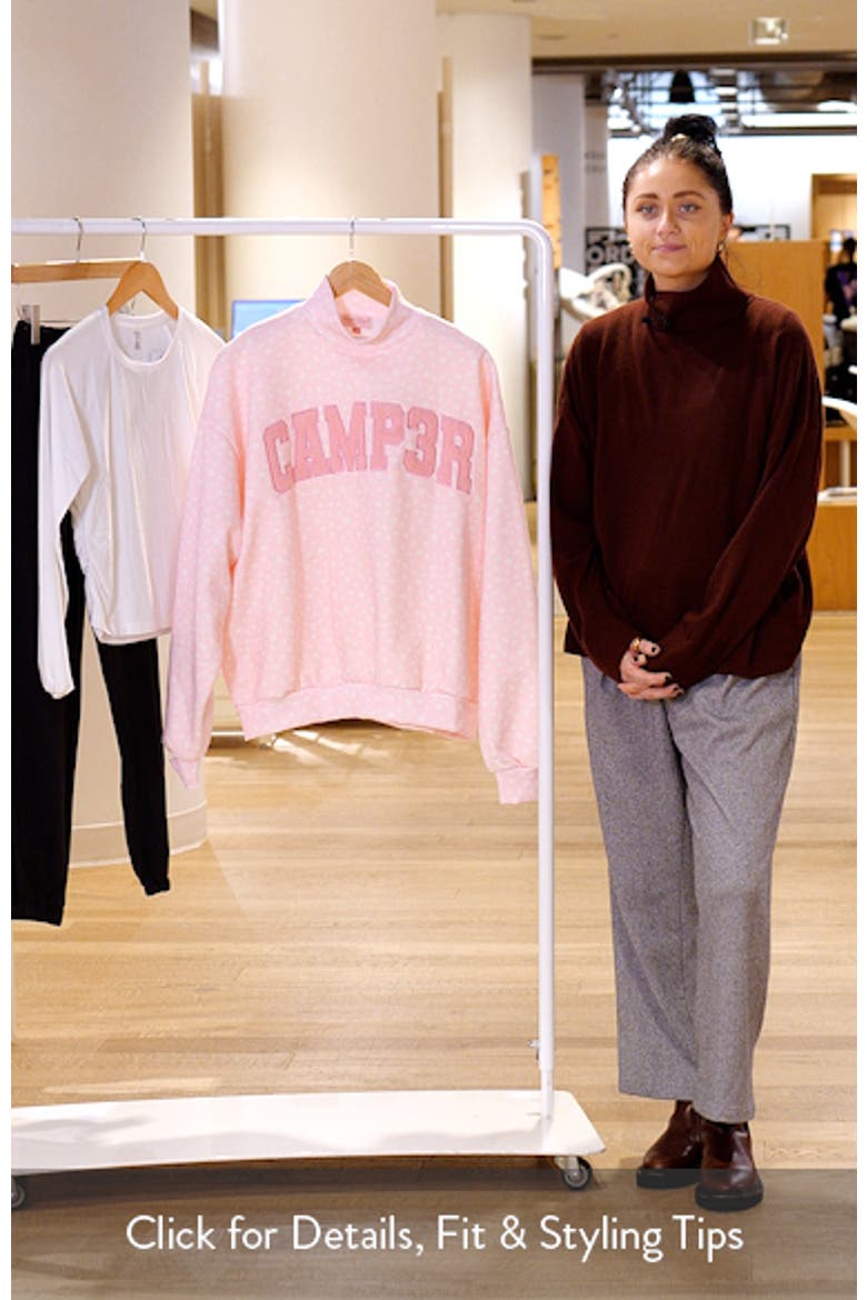 Ditsy Daisy Logo Appliqué Mock Neck Graphic Sweatshirt video