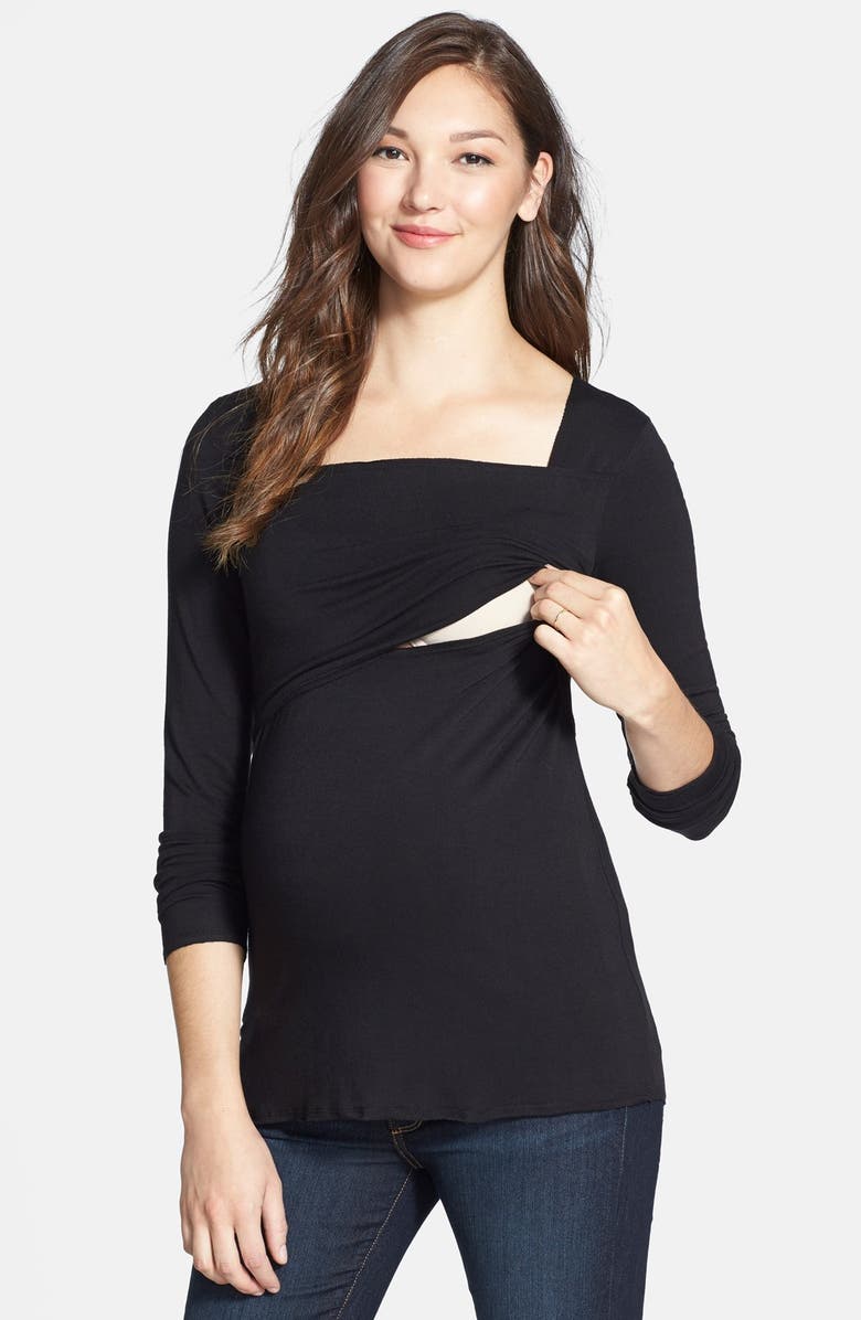 Japanese Weekend Long Sleeve Maternity/Nursing Tee, Alternate, color,