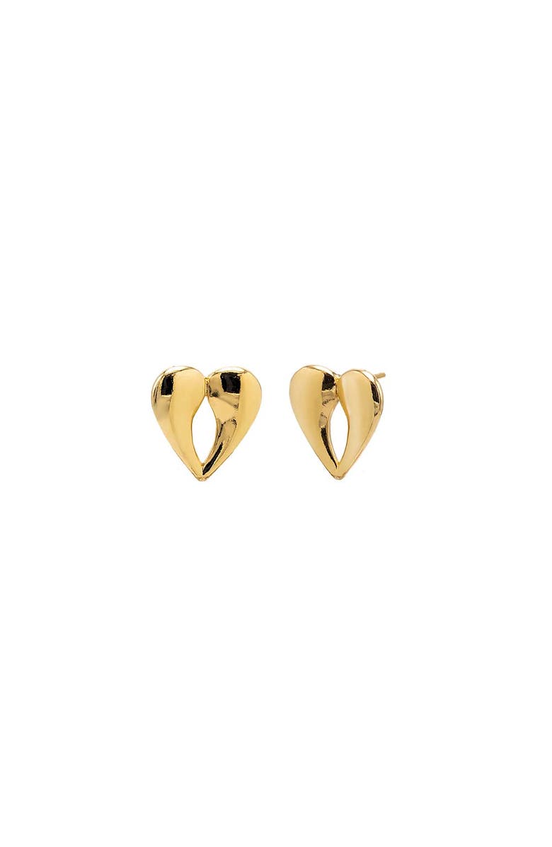 BY ADINA EDEN Solid Double Teardrop Heart Shape Stud Earring, Alternate, color, 