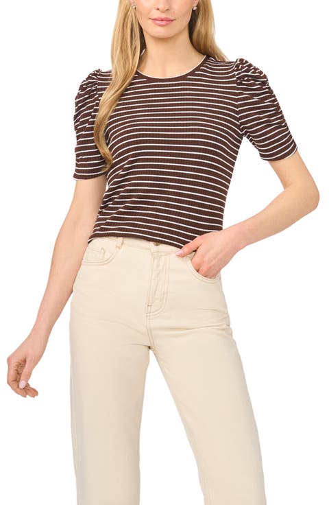 Puff Sleeve Stripe Tee
