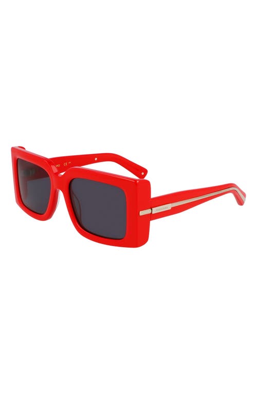 Ferragamo Prisma 55mm Modified Rectangular Sunglasses In Red