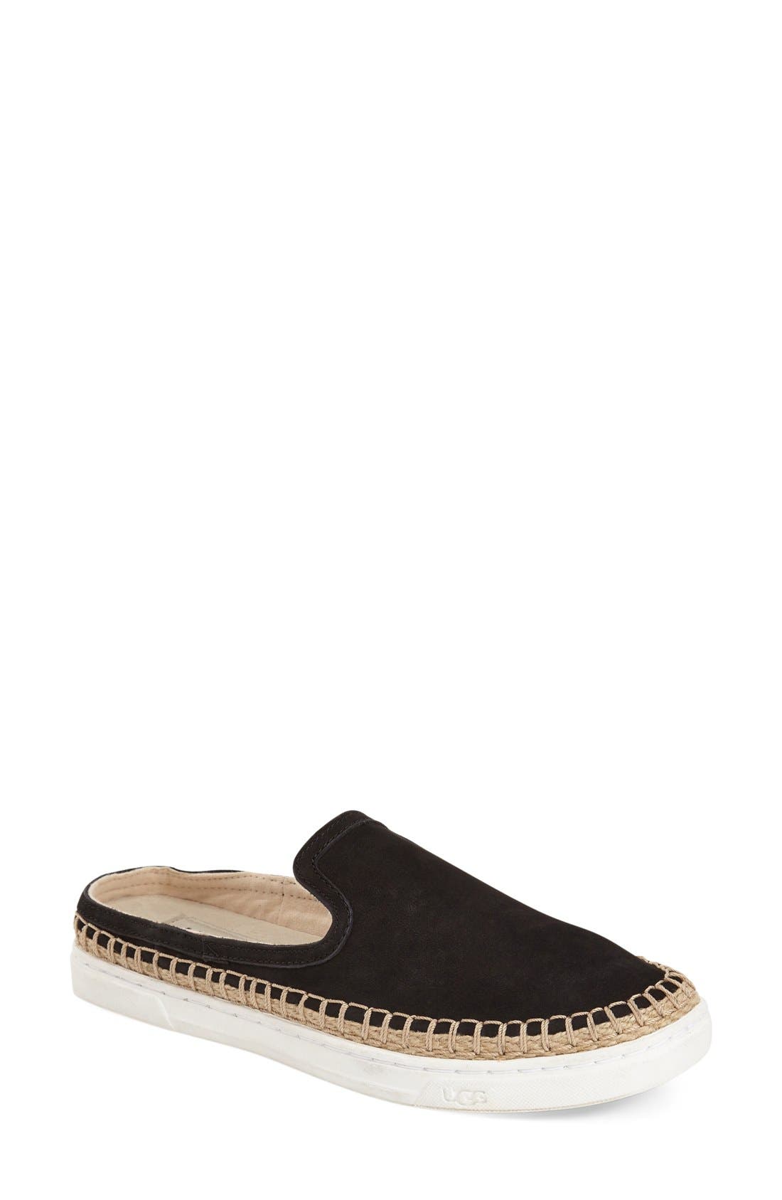 'Caleel' Slip-On Sneaker, Main, color, BLACK LEATHER
