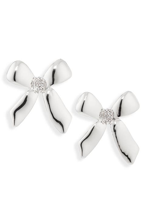 Crystal Bow Stud Earrings