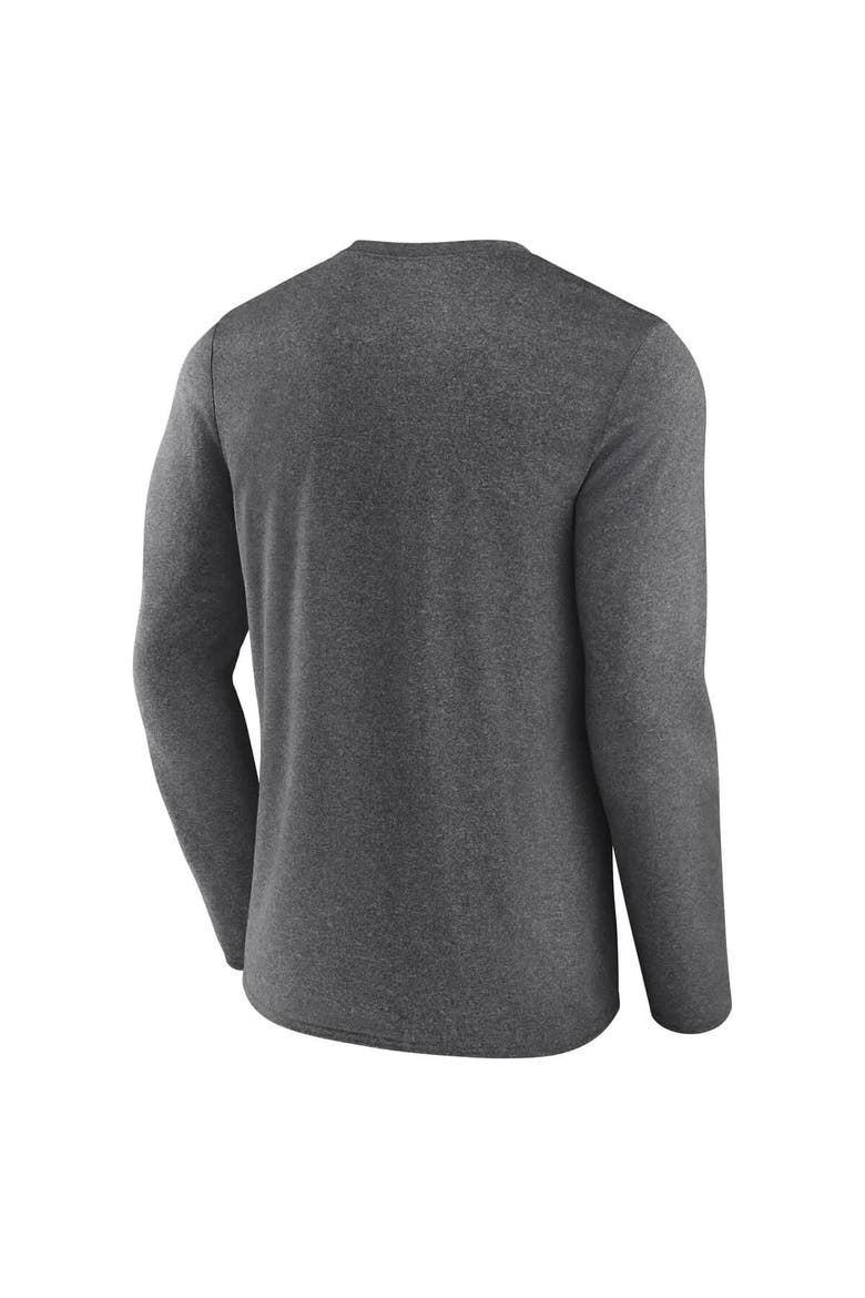 Men's Fanatics Heather Charcoal Pittsburgh Penguins Sweep Iconic Synthetic Long Sleeve T-Shirt, Alternate, color, Heather Charcoal