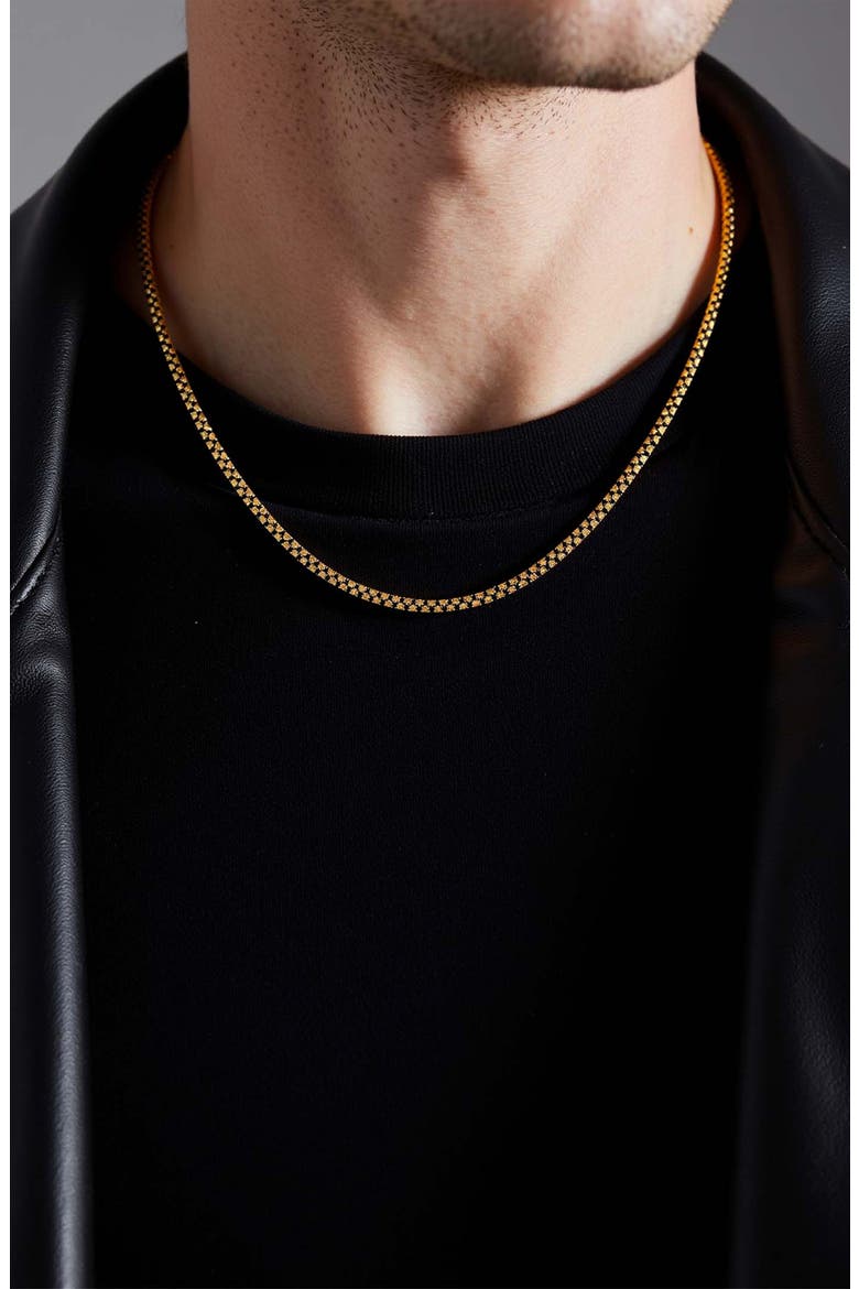 Men's Box Chain Necklace, Alternate, color, BRASS