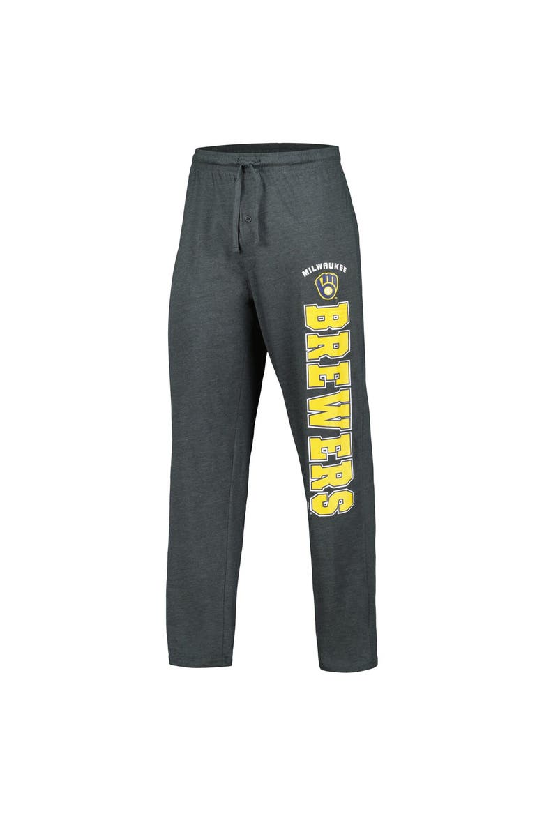 Men's Concepts Sport Charcoal/Navy Milwaukee Brewers Meter T-Shirt & Pants Sleep Set, Alternate, color, Charcoal