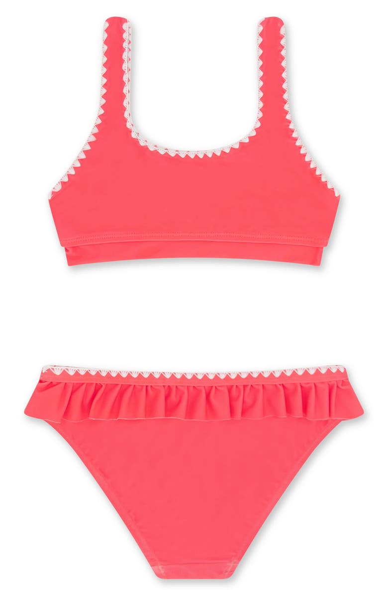 Feather 4 Arrow Kids' 4 The Frill of It Whipstitch Trim UPF 50+ Two-Piece Swimsuit, Alternate, color, 