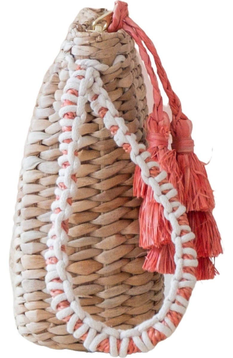 LIKHA Lobster Embroidered Straw Pouch, Alternate, color,
