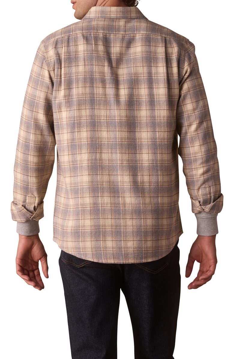 The Normal Brand Hudson Flannel Button-Up Shirt, Alternate, color, Cream Plaid