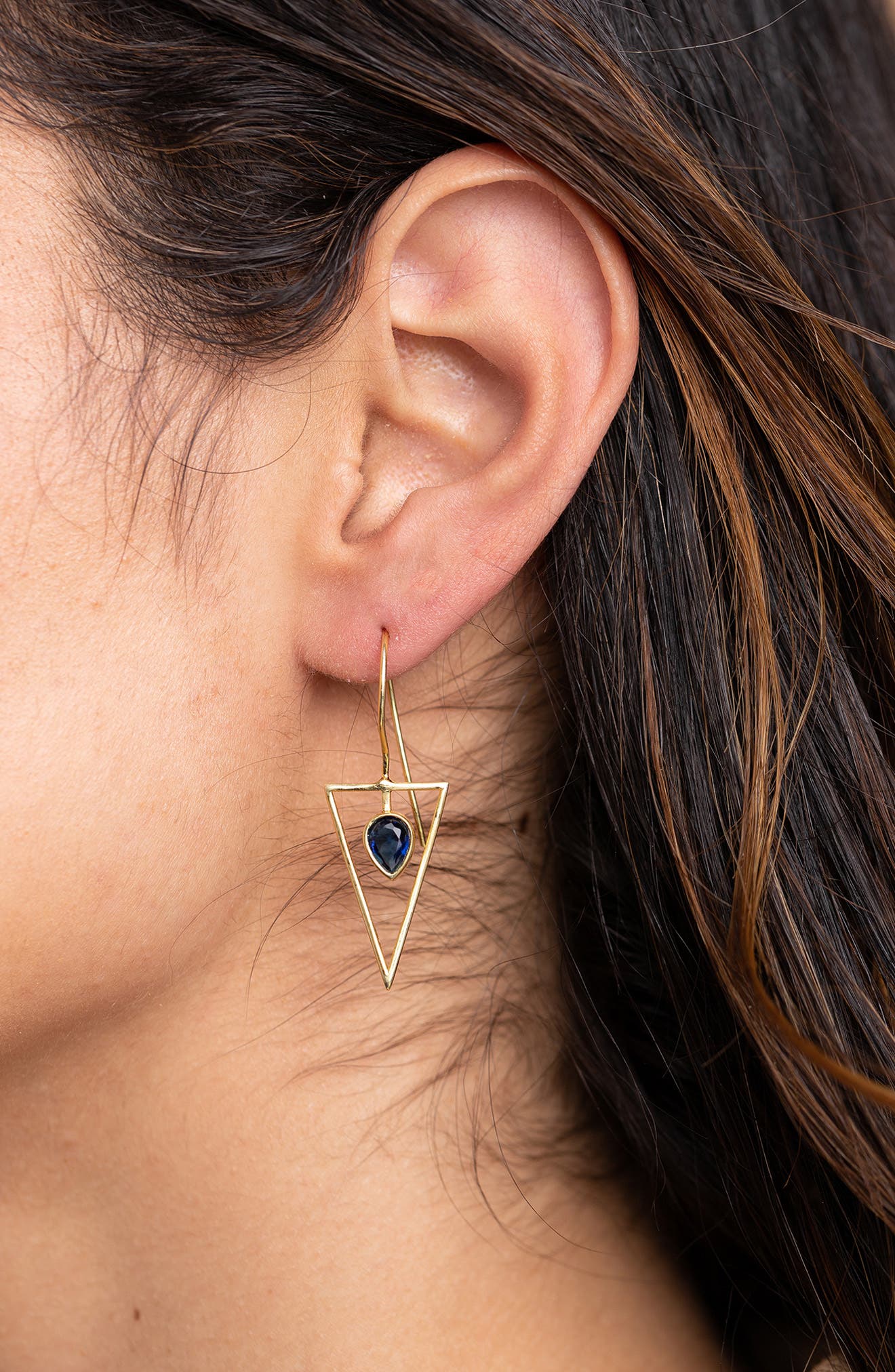SAACHI 14K Gold Plated Triangle Drop Earrings (Women) | Nordstromrack