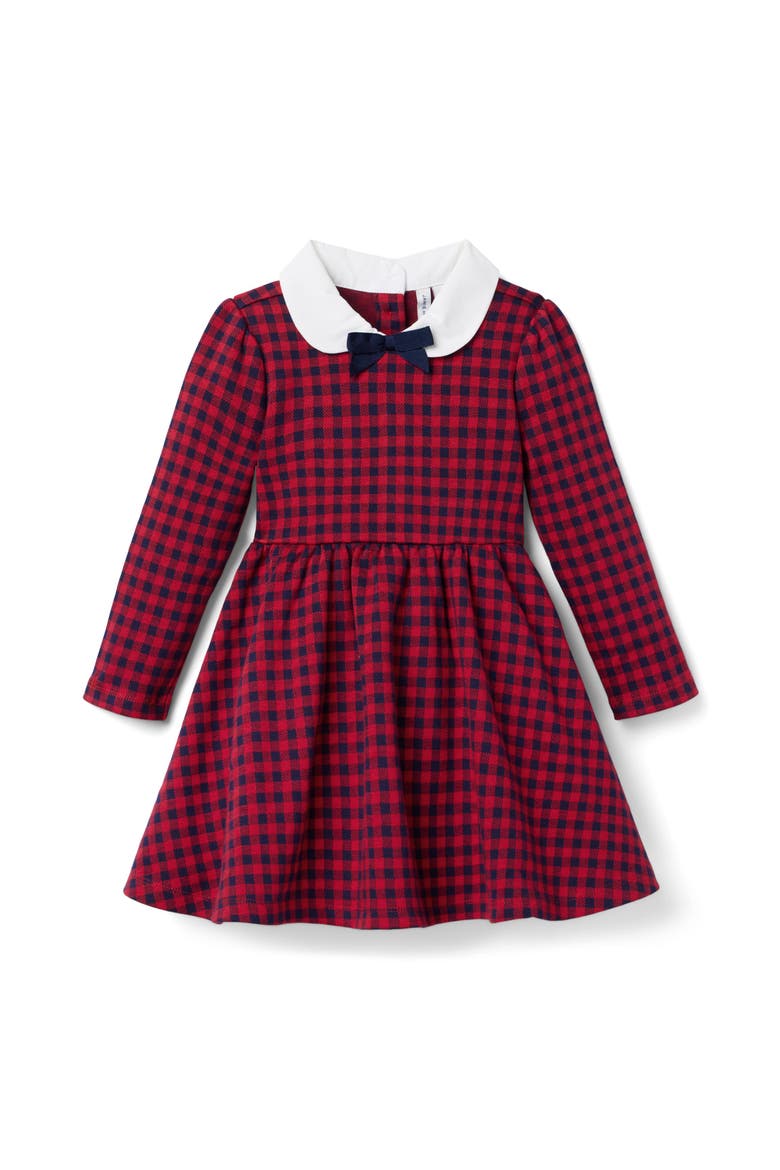 Gingham Jacquard Dress, Main, color, Red