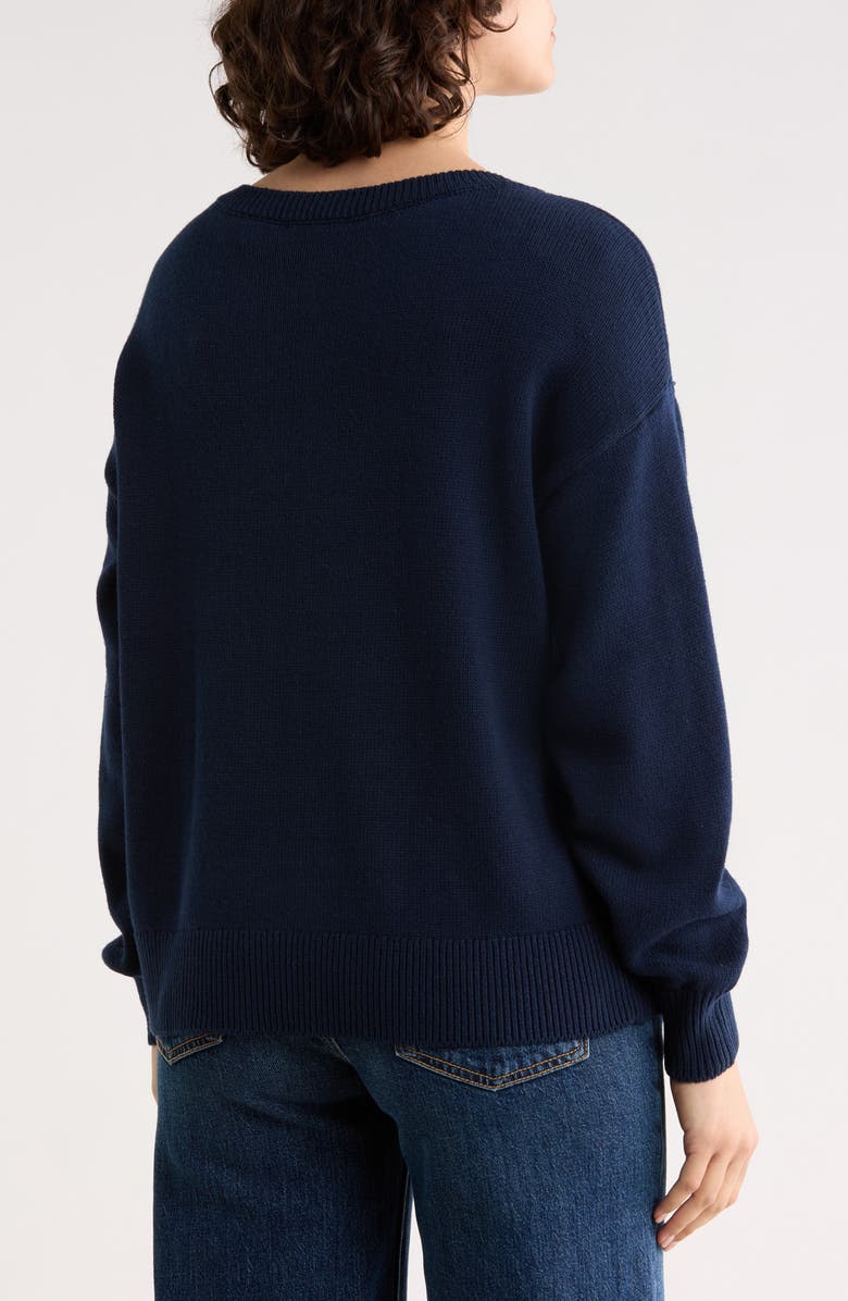 T Tahari Americana Dog Intarsia Sweater, Alternate, color, Navy/ Intarsia Dog