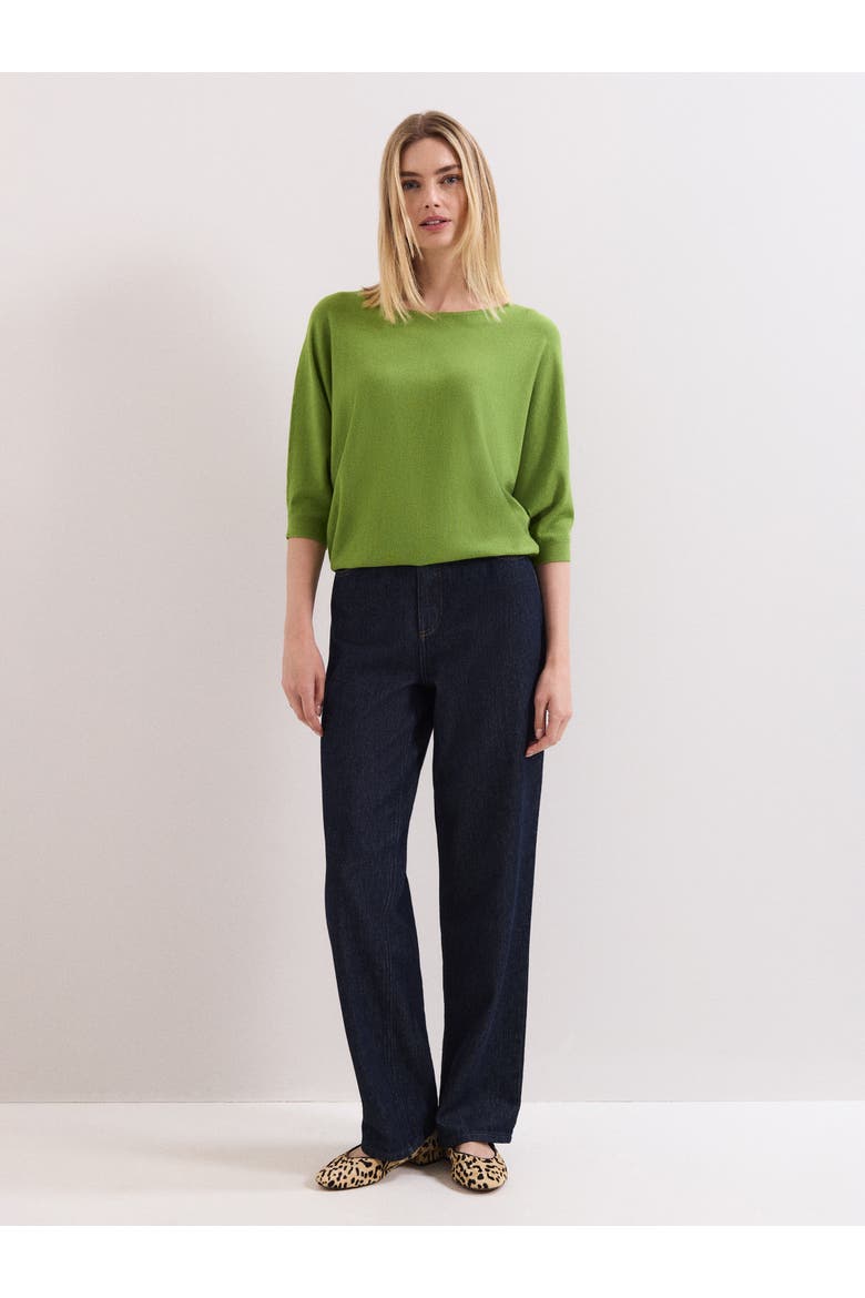 Cristine Slash Neck Knit Jumper, Alternate, color, Bright Green