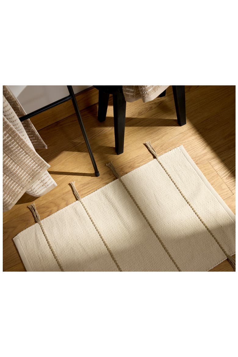 Tassel Organic Cotton Bath Mat, Alternate, color, NATURAL AND TOAST