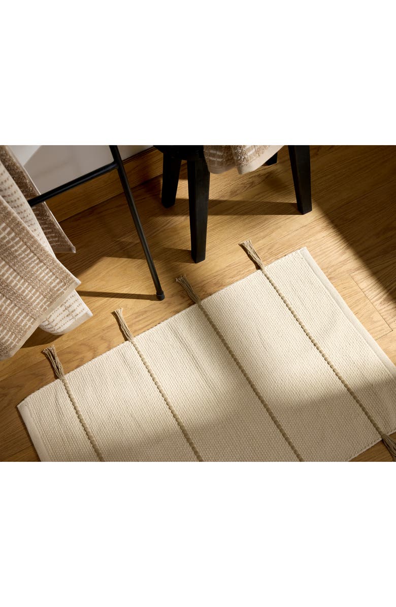 Parachute Tassel Organic Cotton Bath Mat, Alternate, color, Natural And Toast