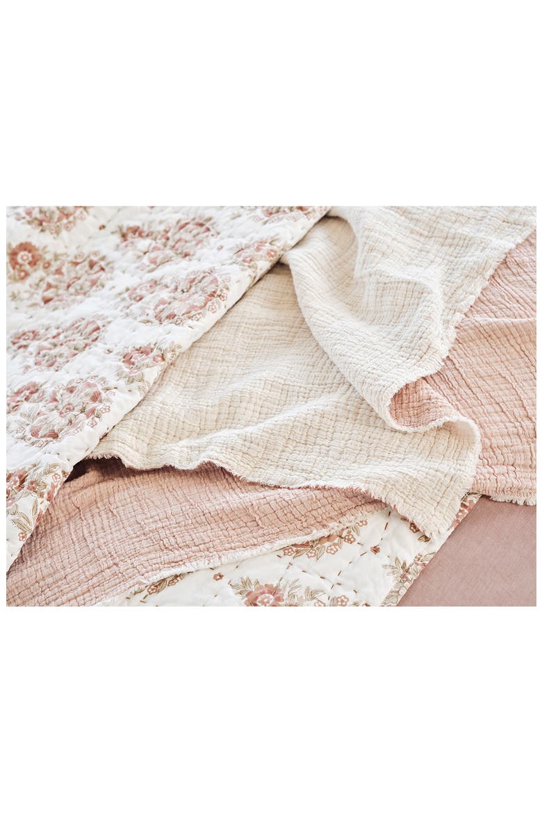 Topanga Organic Cotton Matelassé Bed Blanket, Alternate, color, PRALINE CHAMBRAY
