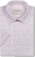 Bugatchi Miles OoohCotton® Floral Print Short Sleeve Button-Up Shirt