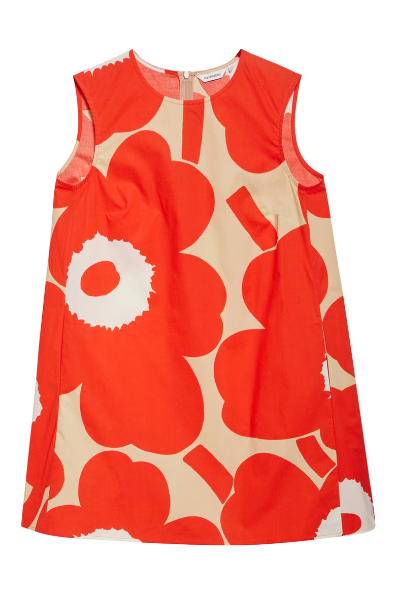 Palatsi Unikko Organic Cotton Poplin Shift Minidress, Alternate, color, ORANGE