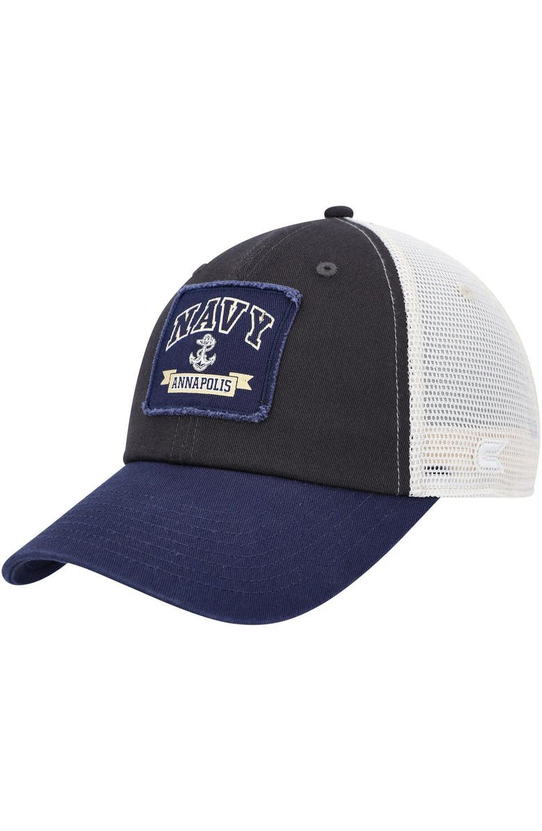 COLOSSEUM Men's Colosseum  Charcoal Navy Midshipmen Objection Snapback Hat, Main, color, 