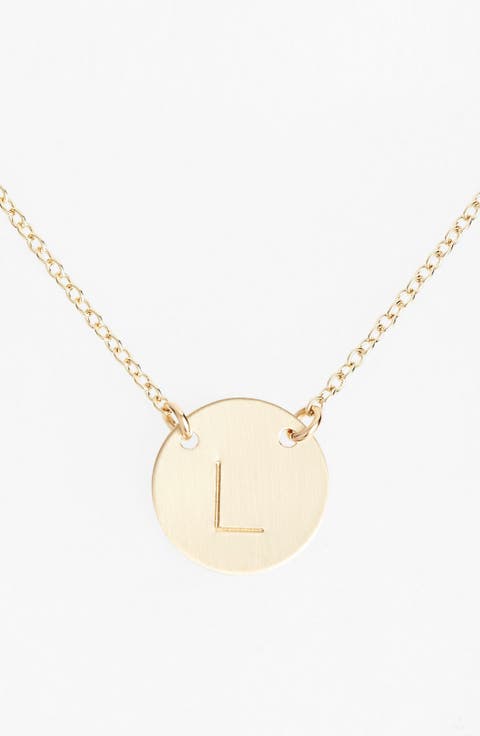 14k-Gold Fill Anchored Initial Disc Necklace